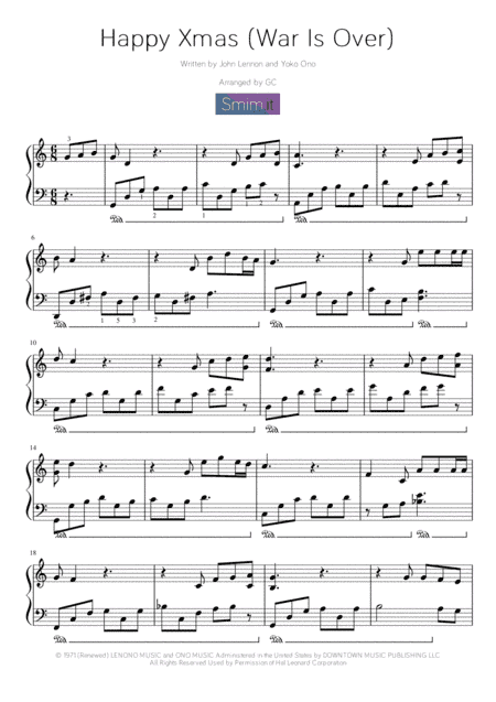 Happy Xmas (War Is Over) (arr. GC)