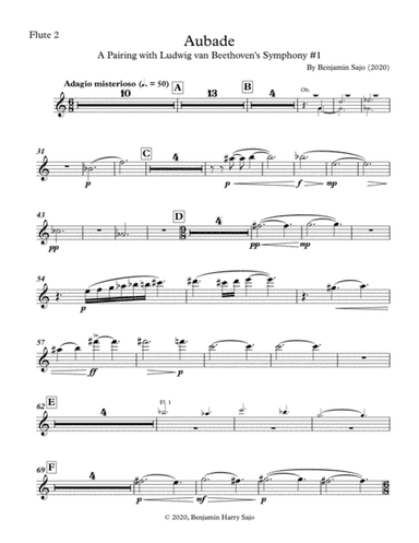 Aubade: A Pairing with Beethoven's Symphony #1 - Flute 2