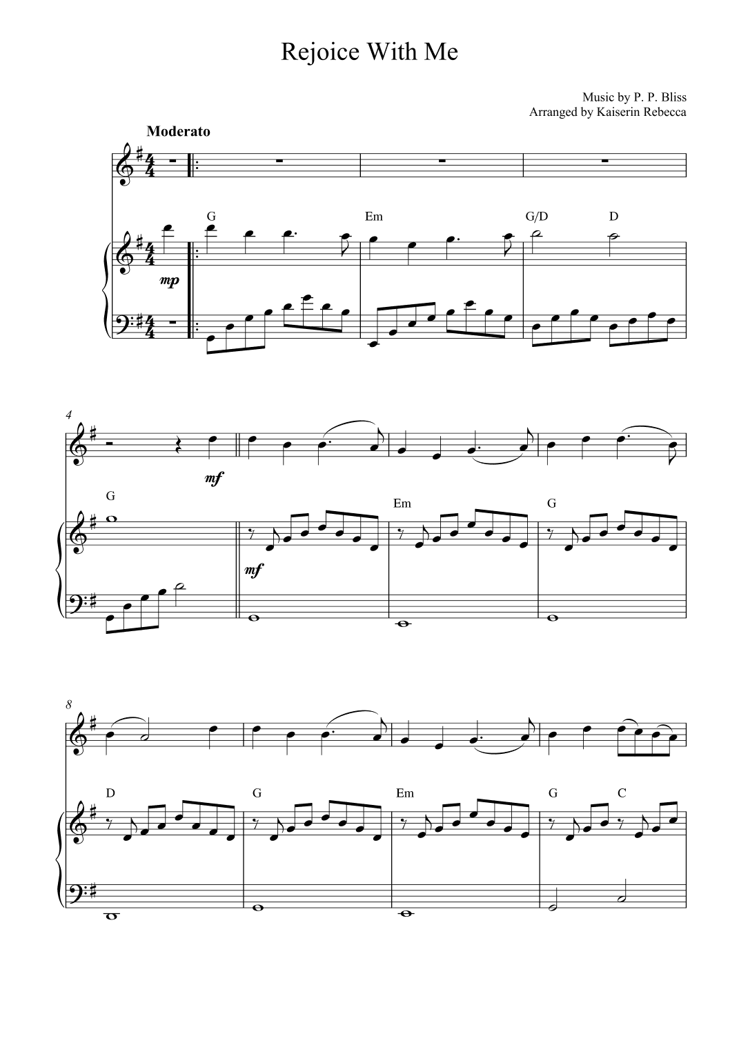 Rejoice With Me (arr. Kaiserin Rebecca)