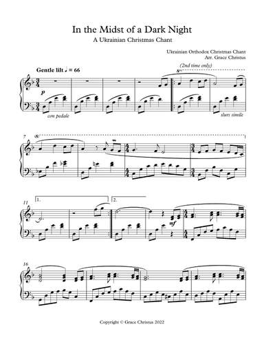 In the Midst of a Dark Night (arr. Grace Christus)