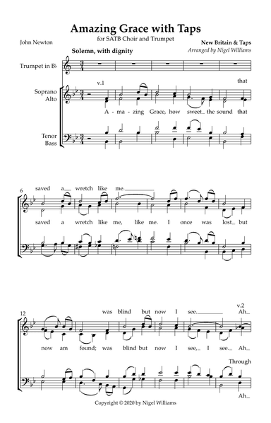 Amazing Grace (SATB Choir), with Taps (Bugle) (arr. Nigel Williams)