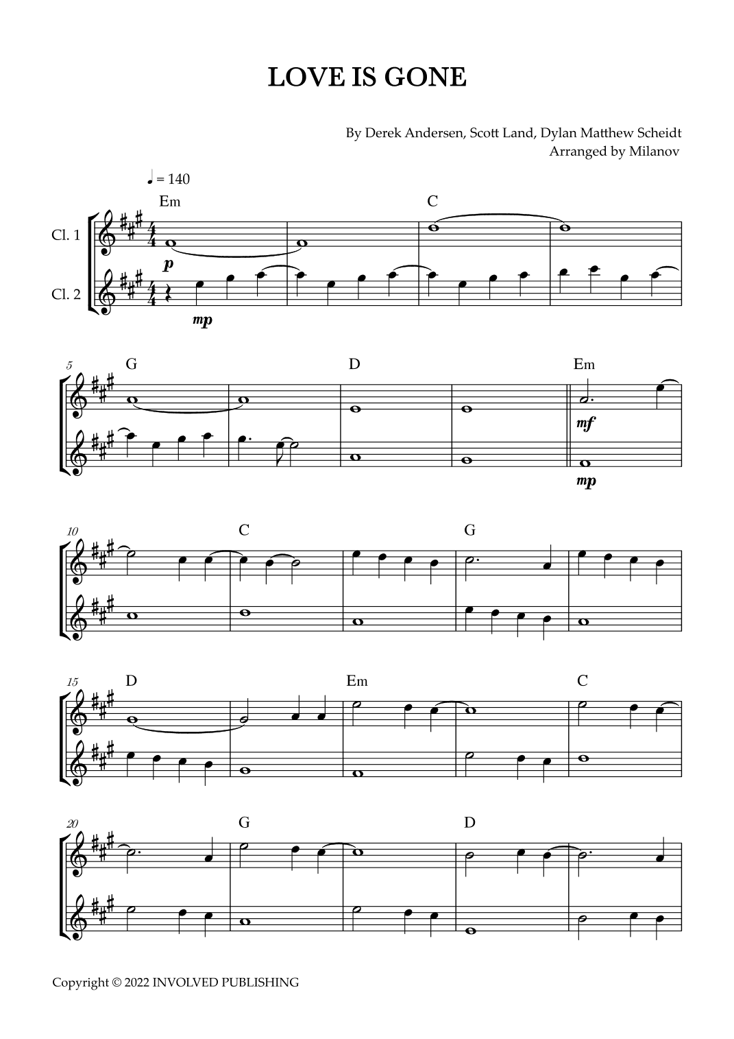 Love Is Gone (arr. Milanov)