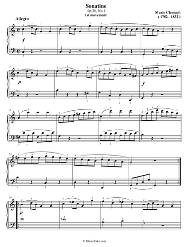 Clementi Sonatina in C Major Op.36 No.1 (1st movement) (arr. Ben Choupak)