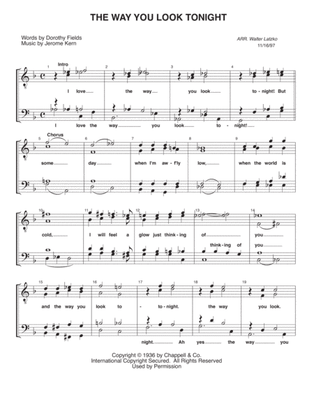 The Way You Look Tonight (arr. Walter Latzko)