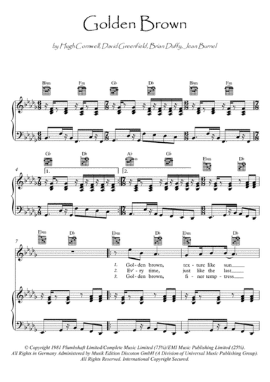 Golden Brown (arr. PianoSheetNow)