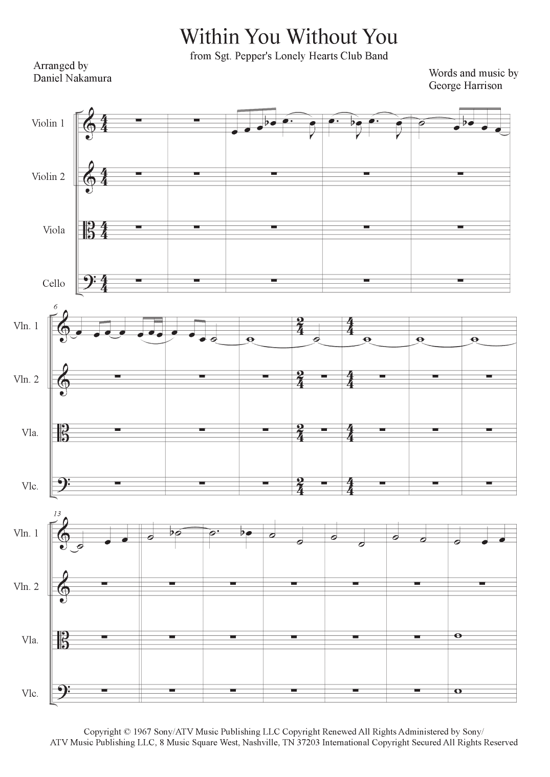 Within You Without You (arr. Daniel Nakamura)