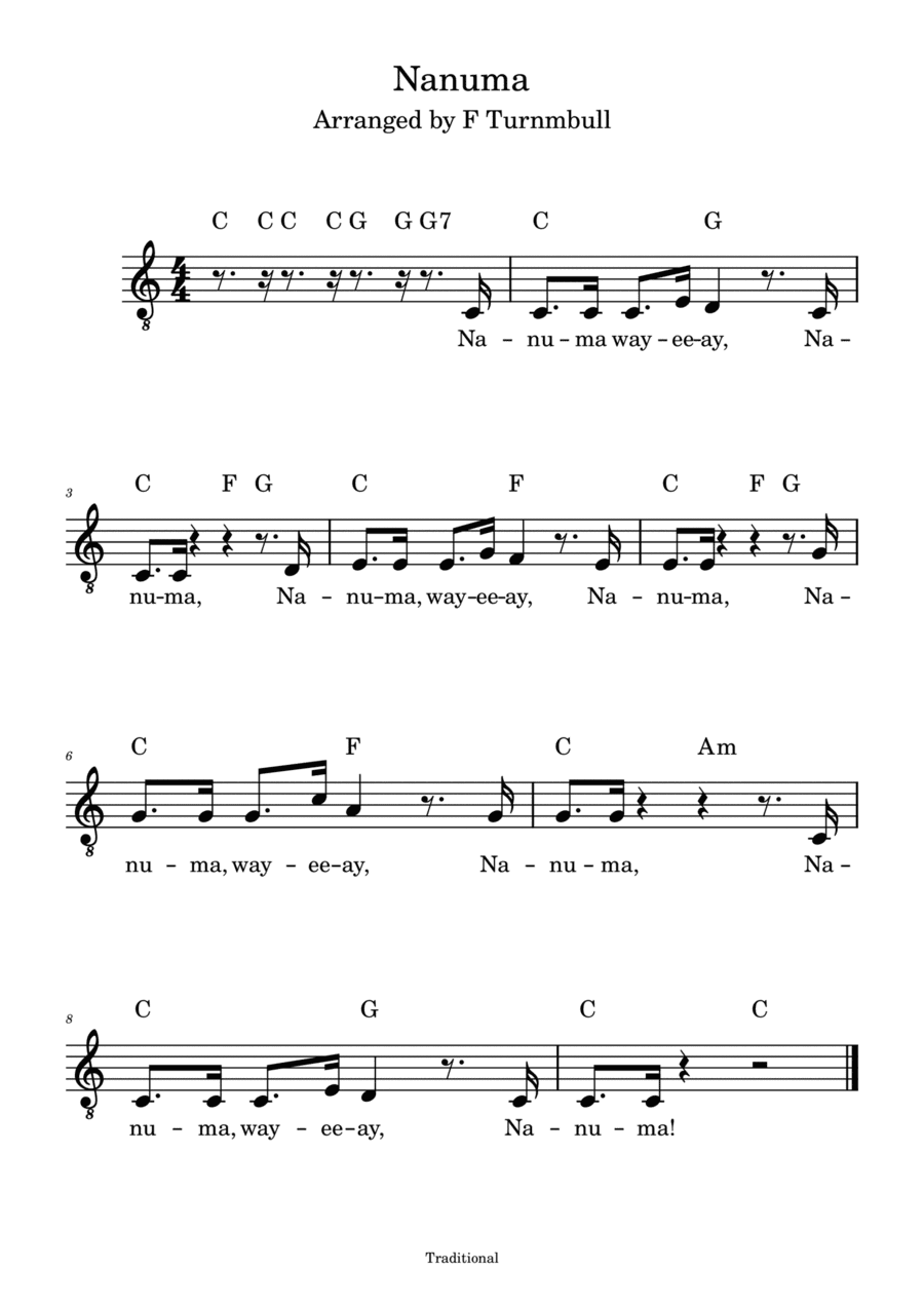 Nanuma (arr. F Turnbull)