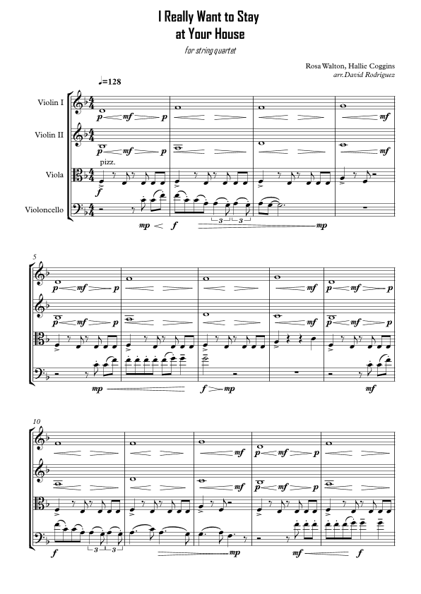 I Really Want To Stay At Your House (arr. David Rodríguez)