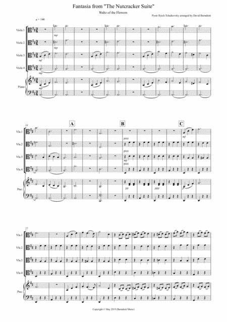 Waltz of the Flowers (Fantasia from the Nutcracker) for Viola Quartet (arr. David Burndrett)