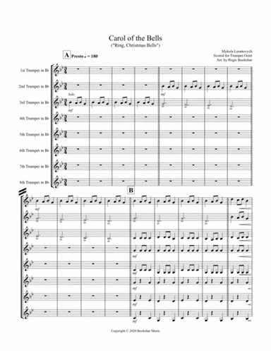 Carol of the Bells (F min) (Trumpet Octet) (arr. Regis Bookshar)