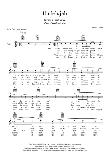 Hallelujah (arr. Duda Oriontte)