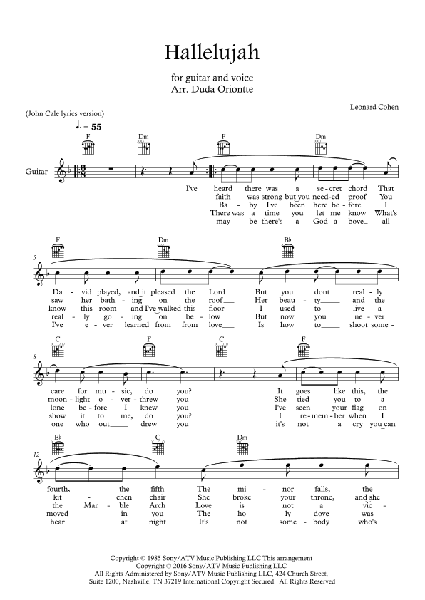 Hallelujah (arr. Duda Oriontte)