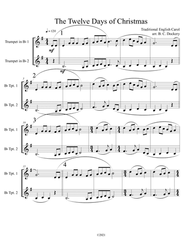 The Twelve Days of Christmas (Trumpet Duet) (arr. B. C. Dockery)