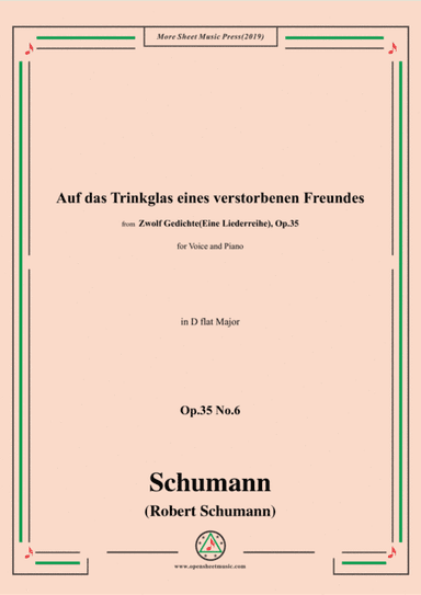 Schumann-Auf das Trinkglas eines...,Op.35 No.6 in D flat Major,for V&Pno (arr. MSM)