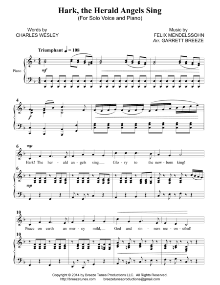 Hark, the Herald Angels Sing (Vocal Solo) (arr. Garrett Breeze)