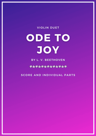 Ode to Joy sheet music for Violin Duet (arr. Douglas Wattson)