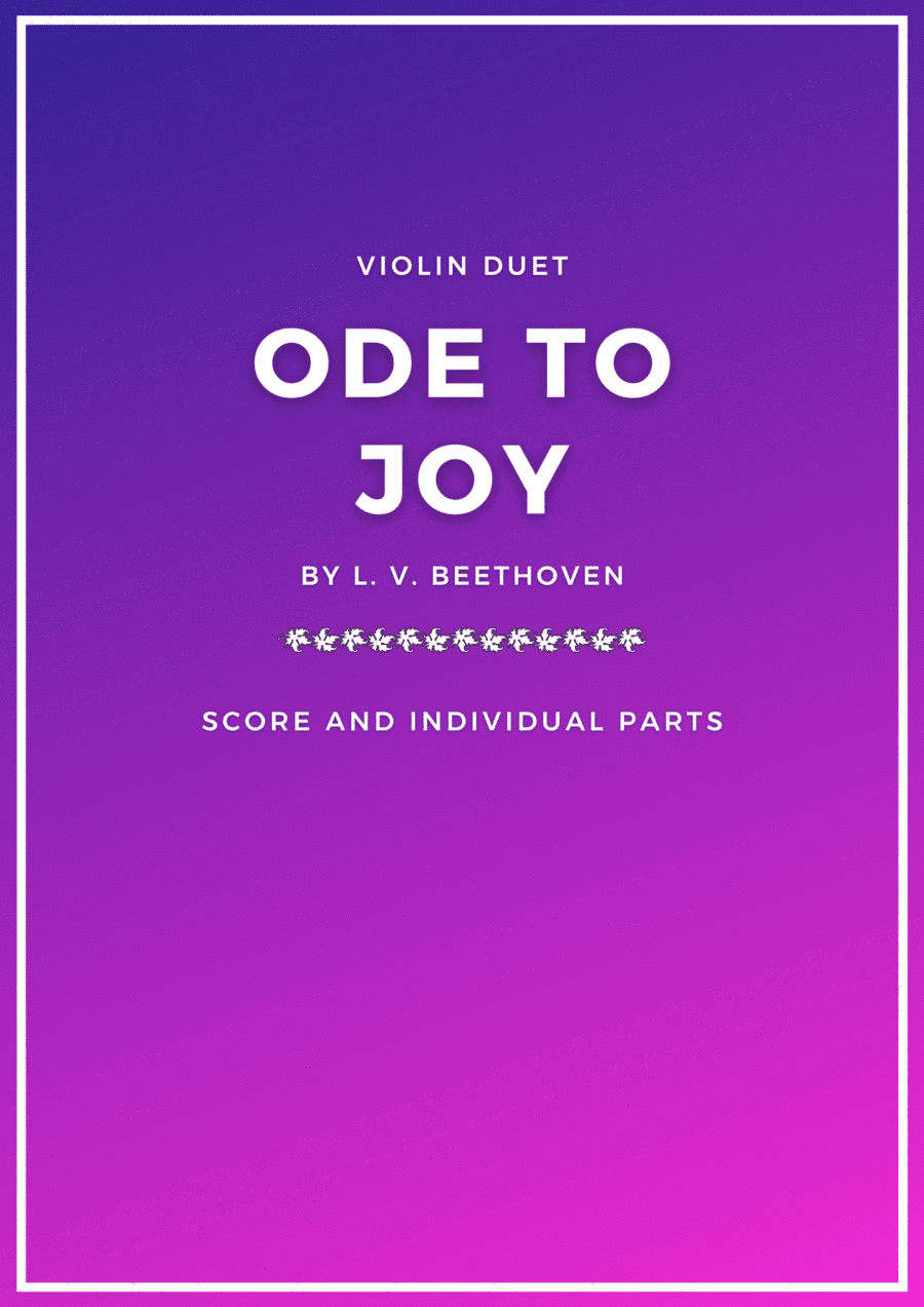 Ode to Joy sheet music for Violin Duet (arr. Douglas Wattson)
