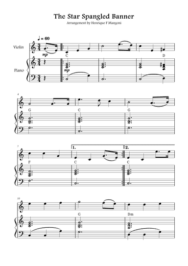 The Star-Spangled Banner (arr. Henrique F Mangoni)