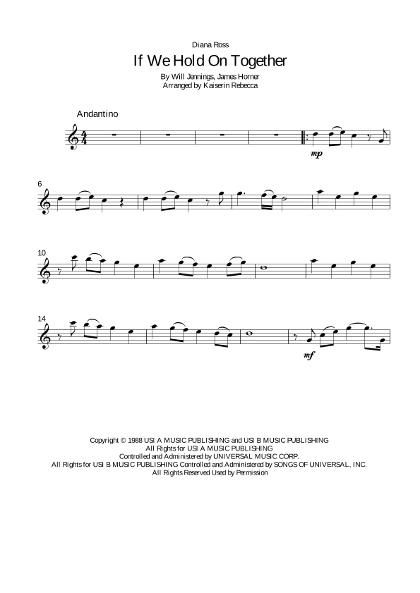 If We Hold On Together (arr. Kaiserin Rebecca)