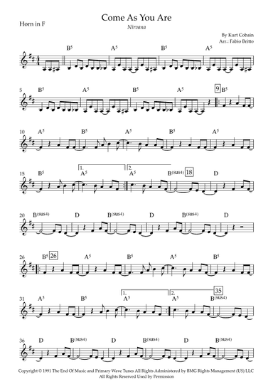 Come As You Are (arr. Fabio Britto)