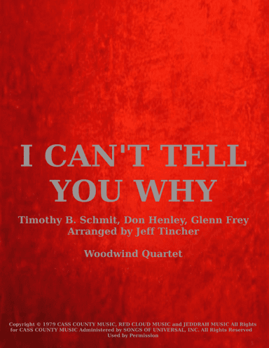 I Can't Tell You Why (arr. Jeff Tincher)