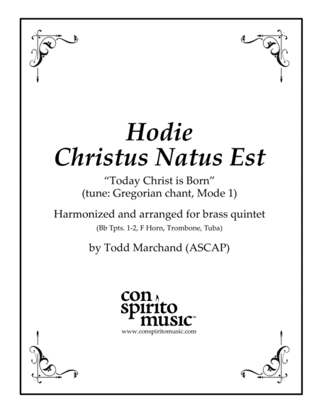 Hodie Christus Natus Est - brass quintet (arr. Todd Marchand (ASCAP))