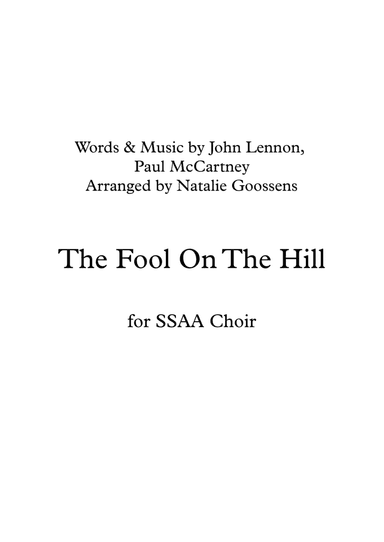 The Fool On The Hill (arr. Natalie Goossens)