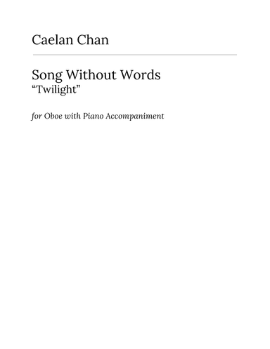 Song Without Words, "Twilight"