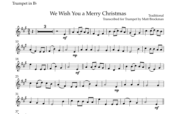 We Wish You A Merry Christmas (arr. Matt Brockman)