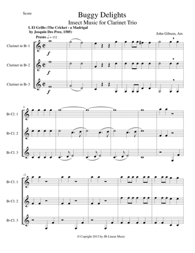 Buggy Delights for Clarinet Trio (arr. John Gibson)