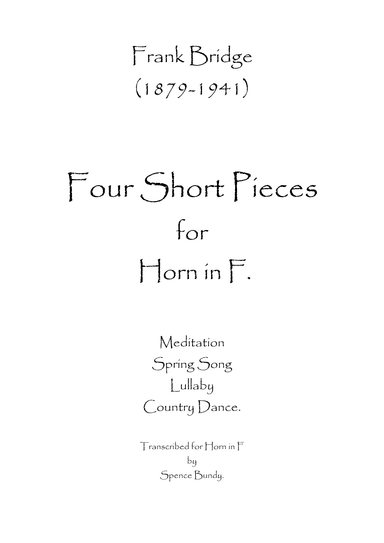 Four Short Pieces (arr. Spence Bundy)