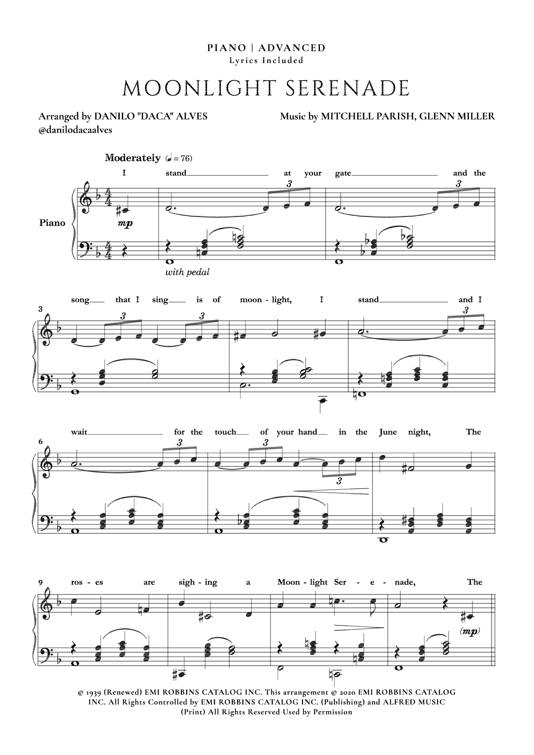 Moonlight Serenade (arr. Danilo "Daca" Alves)