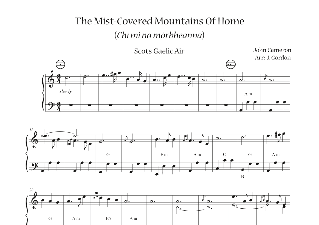 The Mist-Covered Mountains Of Home (Chì mi na mòrbheanna) (arr. Julia Gordon)