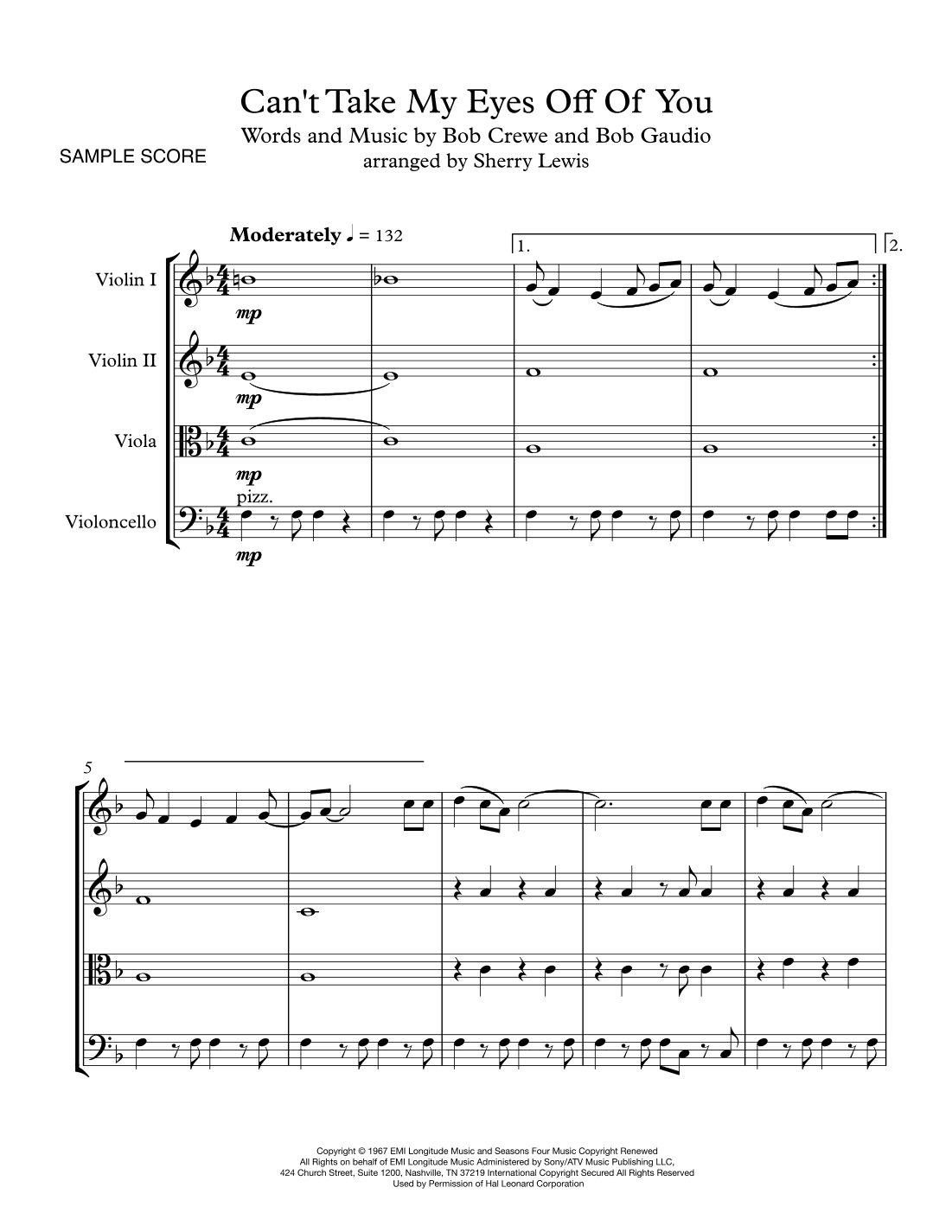 Can't Take My Eyes Off Of You (arr. Sherry Lewis)