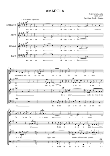 Amapola (arr. Sergi Bosch)