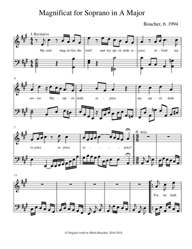 Magnificat for Solo Soprano in A Major