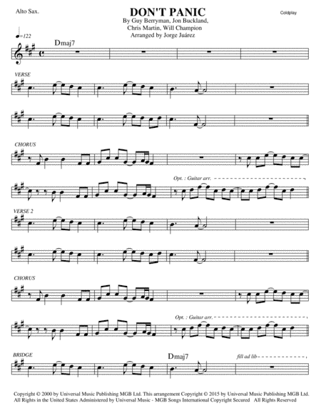 Don't Panic (arr. Jorge Juárez)