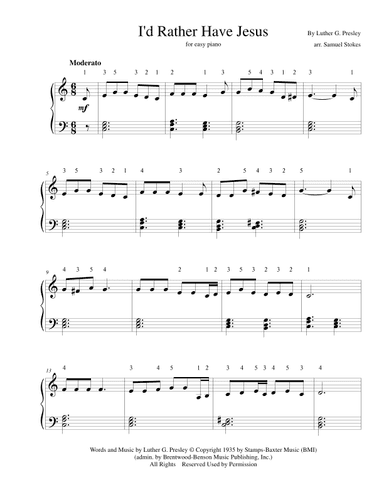 I'd Rather Have Jesus (arr. Samuel Stokes)