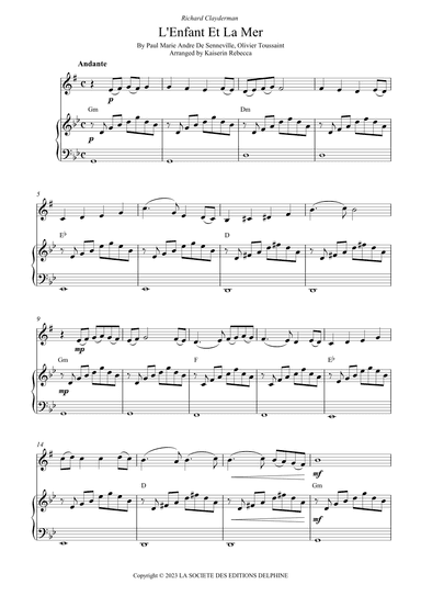 L'enfant Et La Mer (arr. Kaiserin Rebecca)