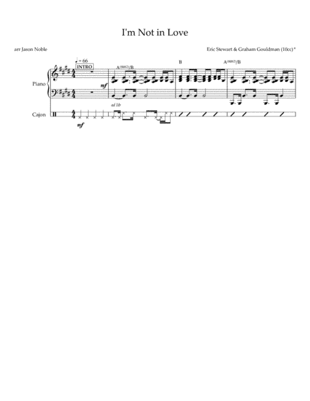 I'm Not In Love (arr. Jason Noble)