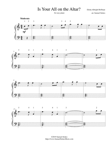 Is Your All on the Altar? - for easy piano (arr. Samuel Stokes)