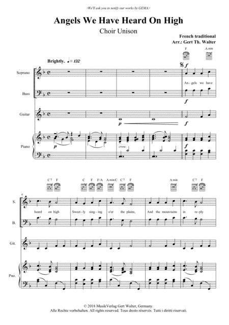 Angels We Have Heard On High (arr. Gert Th. Walter)