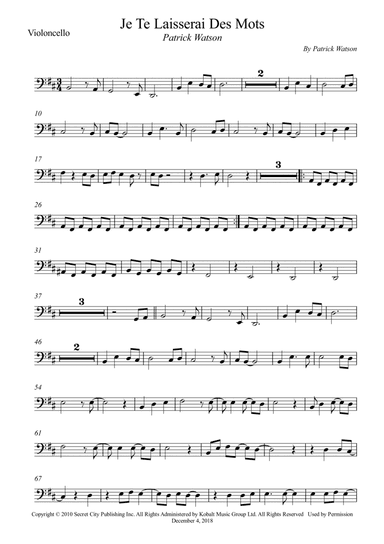 Je Te Laisserai Des Mots (arr. Wesley S. SIlva)