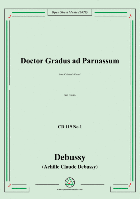 Debussy-Doctor Gradus ad Parnassum,CD 119 No.1(L.113 No.1),for Piano (arr. MSM)
