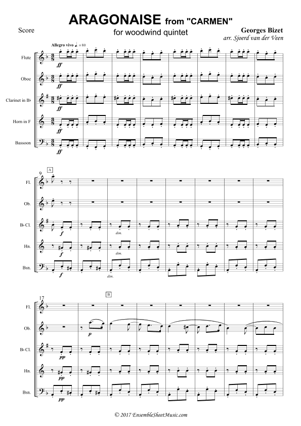 Aragonaise from "Carmen" (arr. Sjoerd van der Veen)