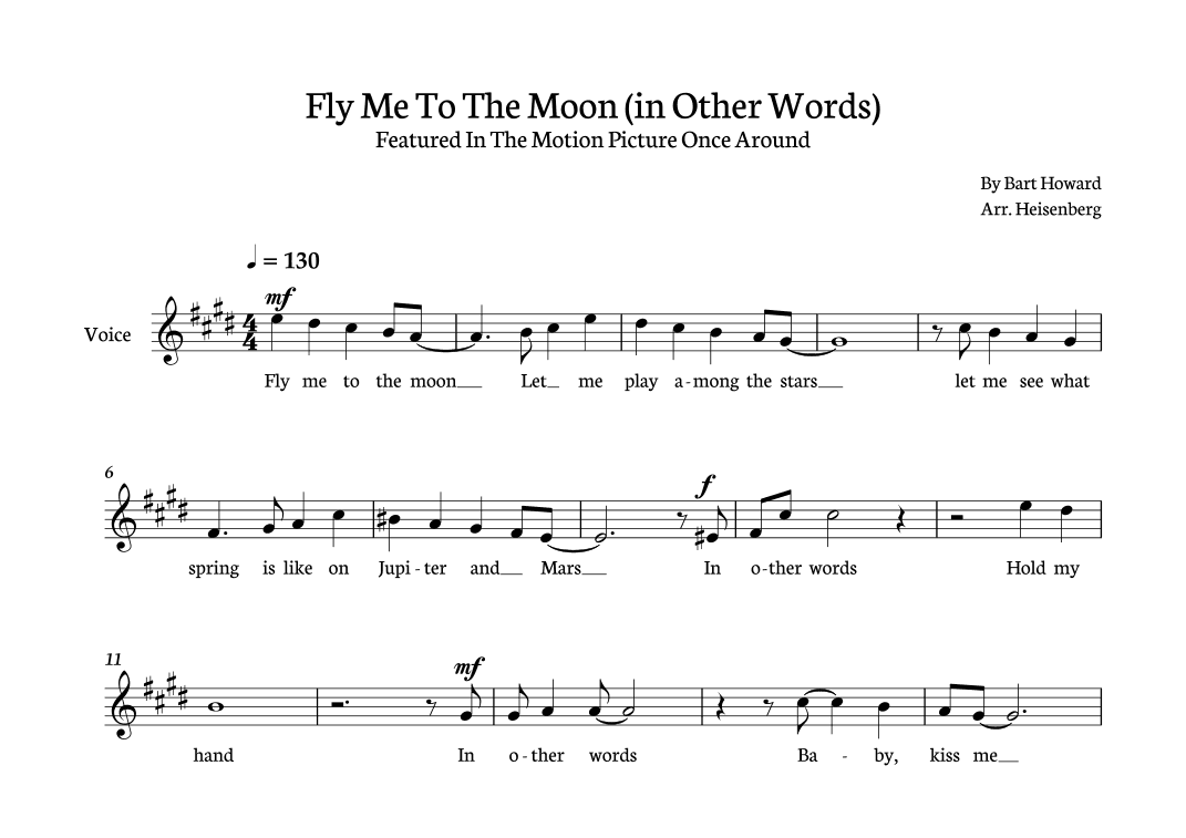 Fly Me To The Moon (in Other Words) (arr. Heisenberg)