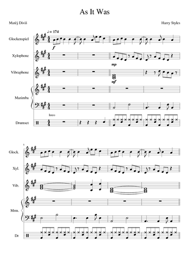 As It Was (arr. Matěj Diviš)