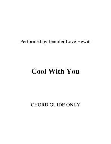 Cool With You (arr. RWM)