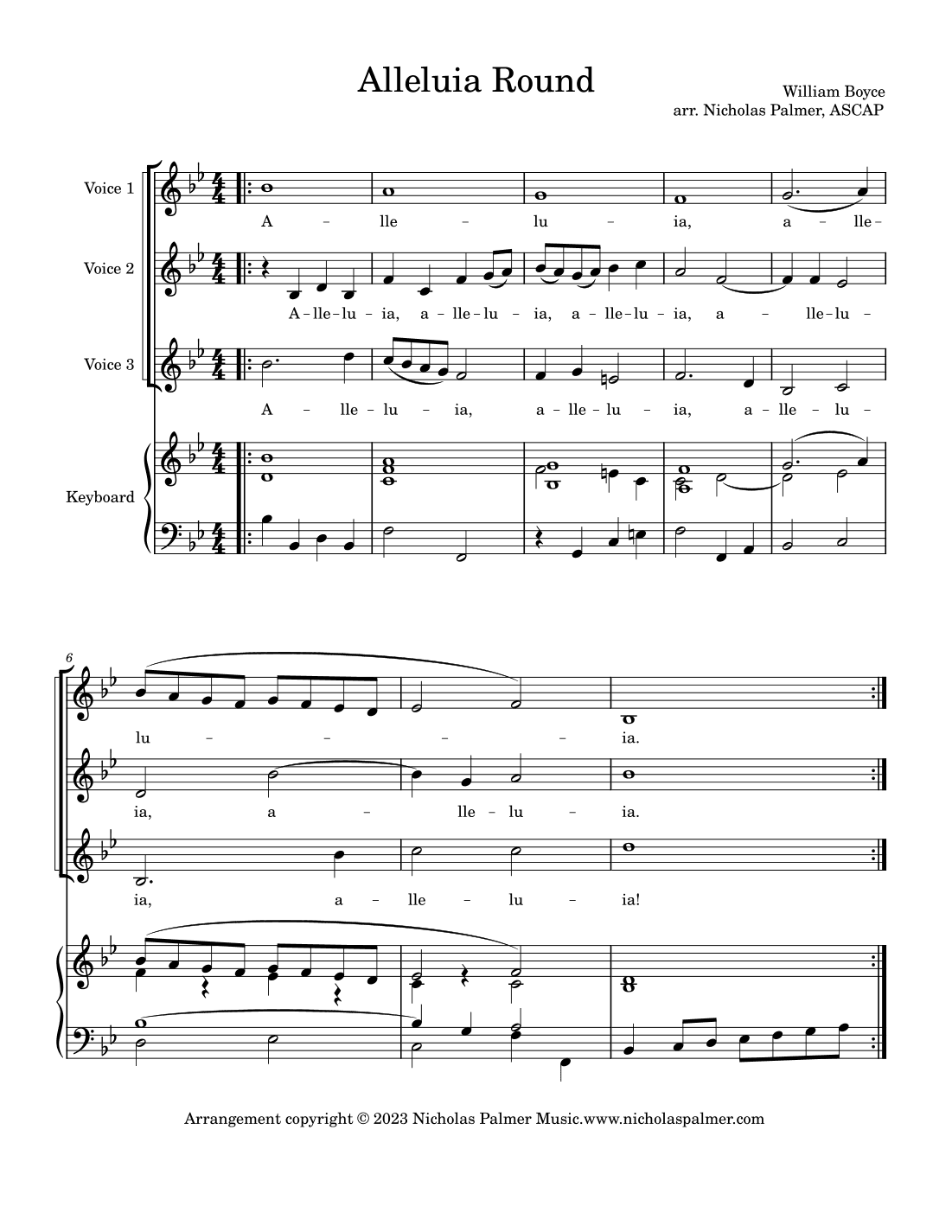 Alleluia Round (arr. Nicholas Palmer)