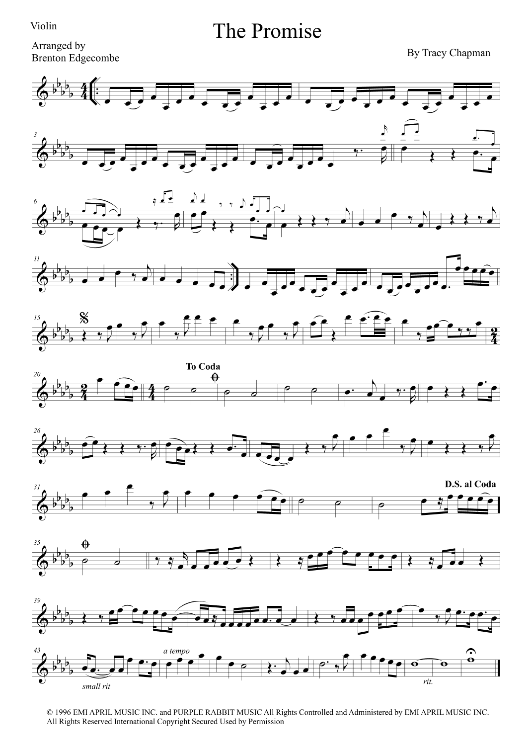 The Promise (arr. Brenton Edgecombe)